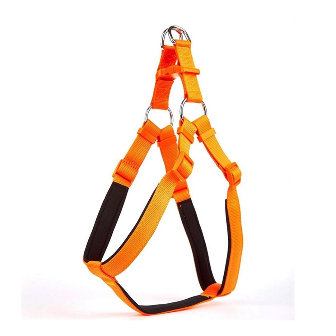 Doggie Konforlu Dokumadan El Yapımı Ronin Model Turuncu Köpek Göğüs Tasması 3XL-3x75-85cm