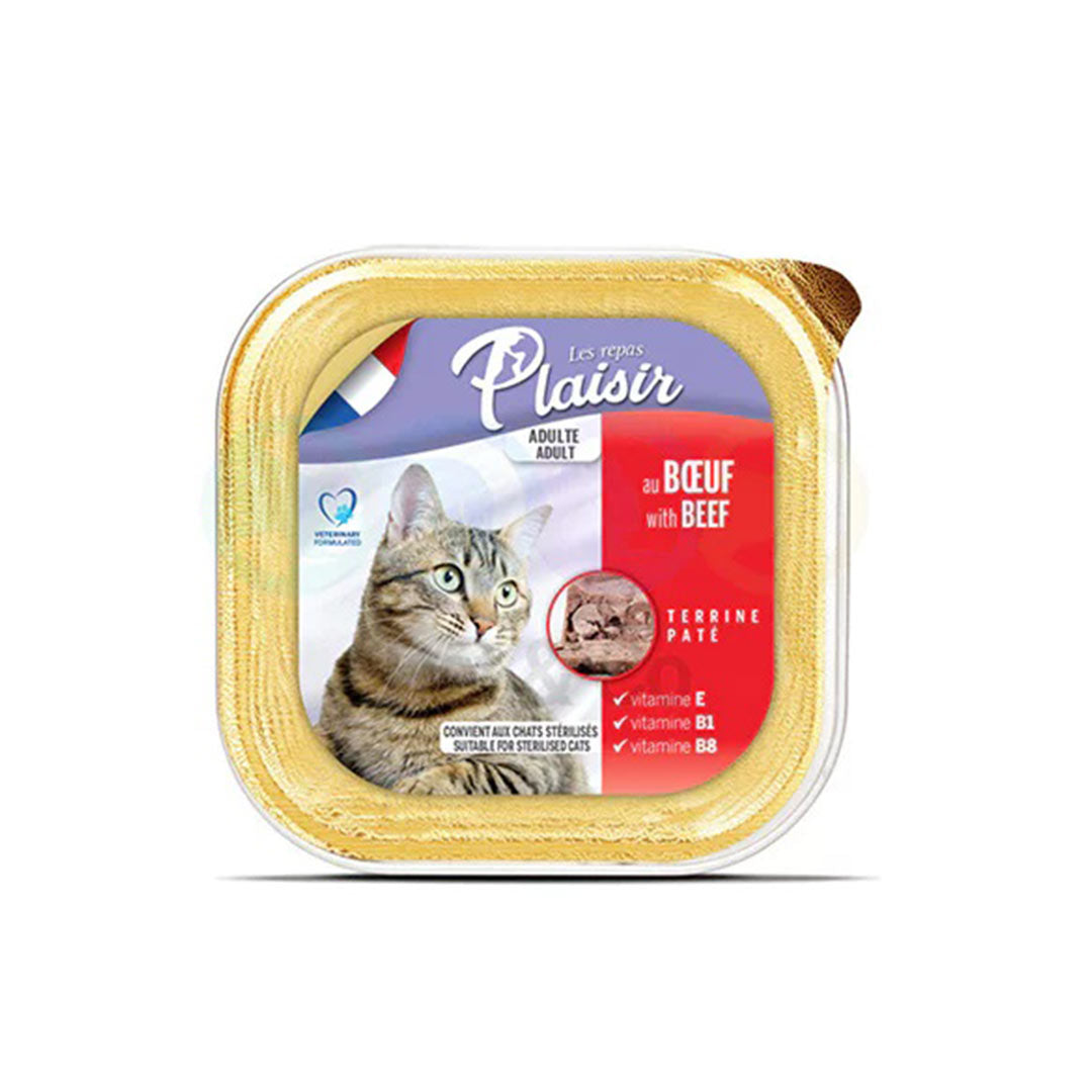 Plaisir Ezme Biftekli Kısırlaştırılmış Kedi Konservesi 100gr