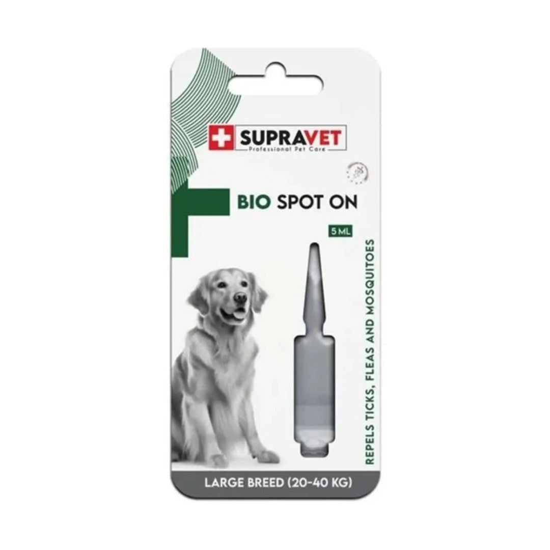 Supravet Büyük Irk Köpek Deri ve Tüy Bakım Yağı Bit Pir,e Kene, Dış Parazit, Ense Damlası 5ml