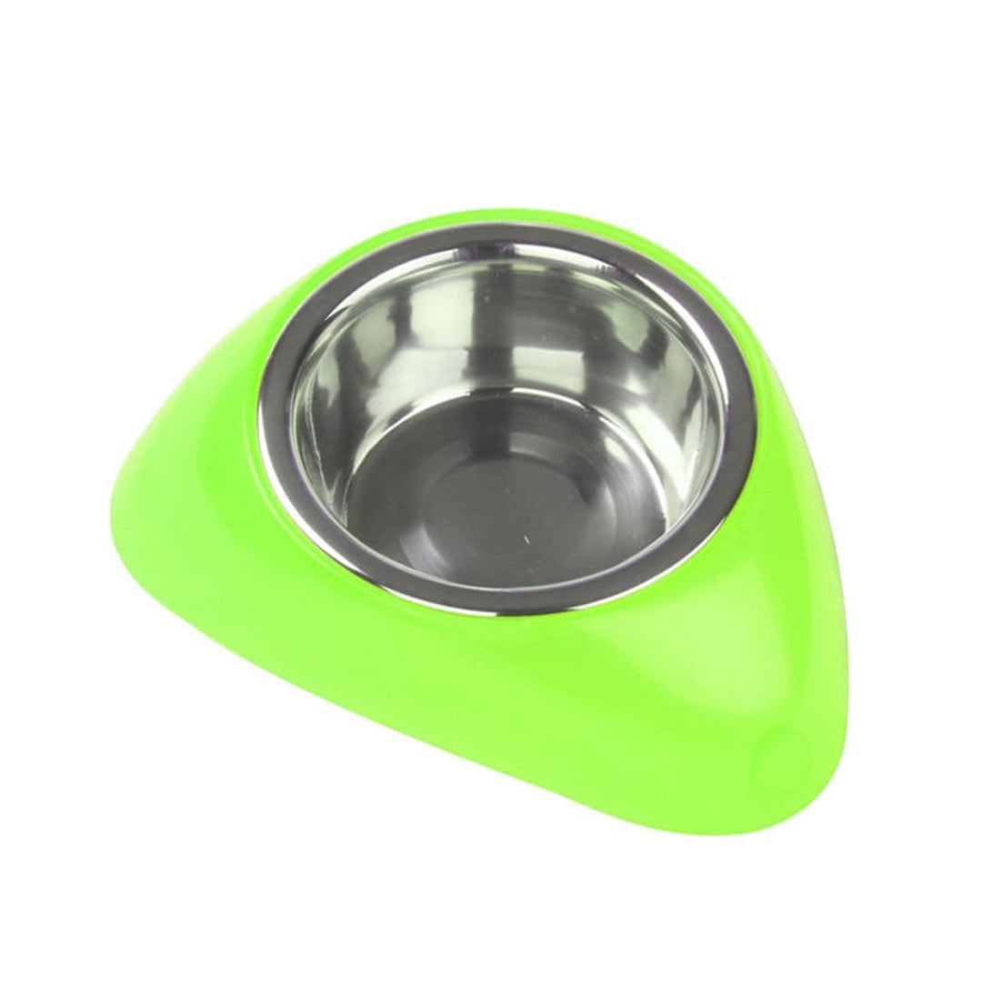 Pawise Stainless Steel Green Pet Food Bowl with Stand 750 Ml