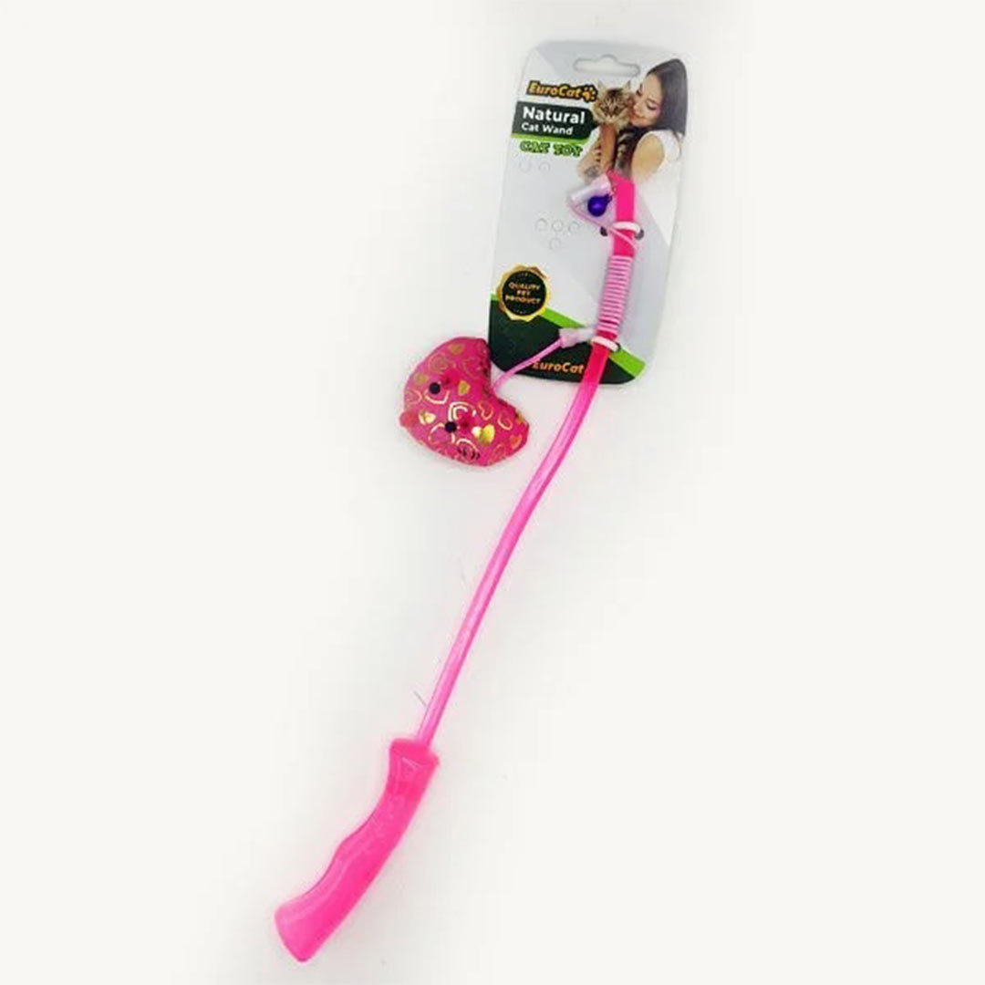 Euro Cat Plastik Saplı Kalpli Kedi Oltası 40 Cm