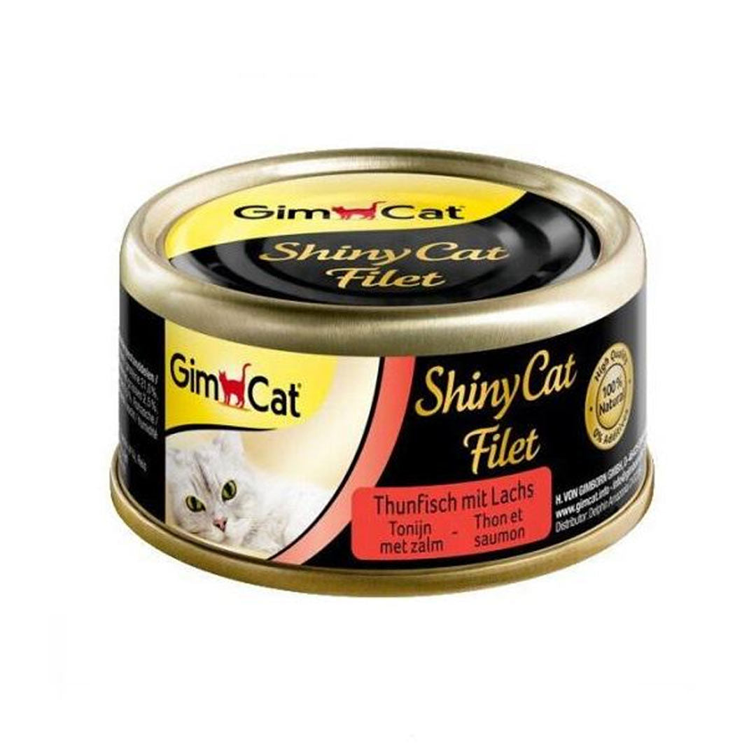 Gimcat Shinycat Pate Tuna Fileto ve Somon Balıklı Kedi Konservesi 70gr