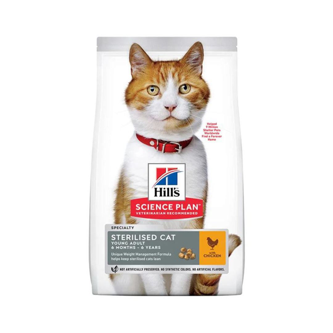 Hill's Science Plan Kısırlaştırılmış Tavuklu Genç ve Yetişkin Kedi Maması 10 kg