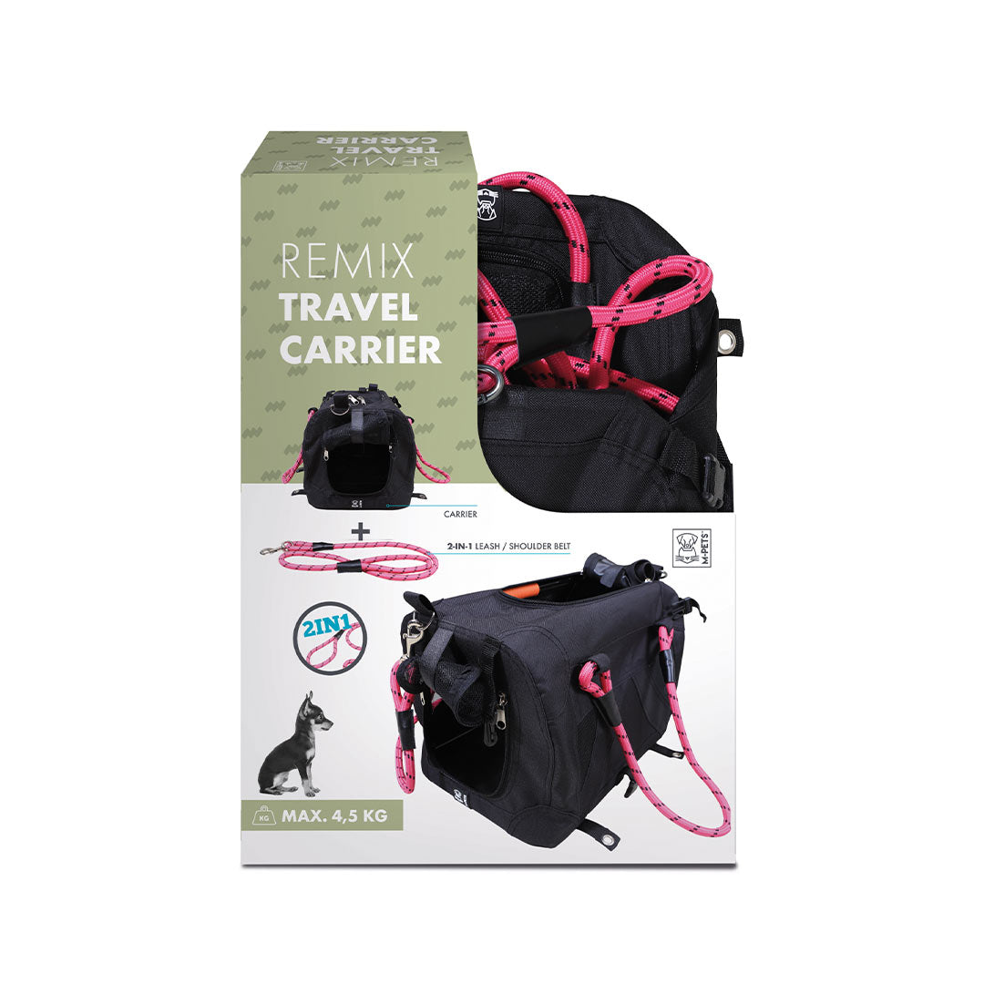 حقيبة حمل M-Pets 2 in 1 Remix وردي وأسود 41x28x28 سم