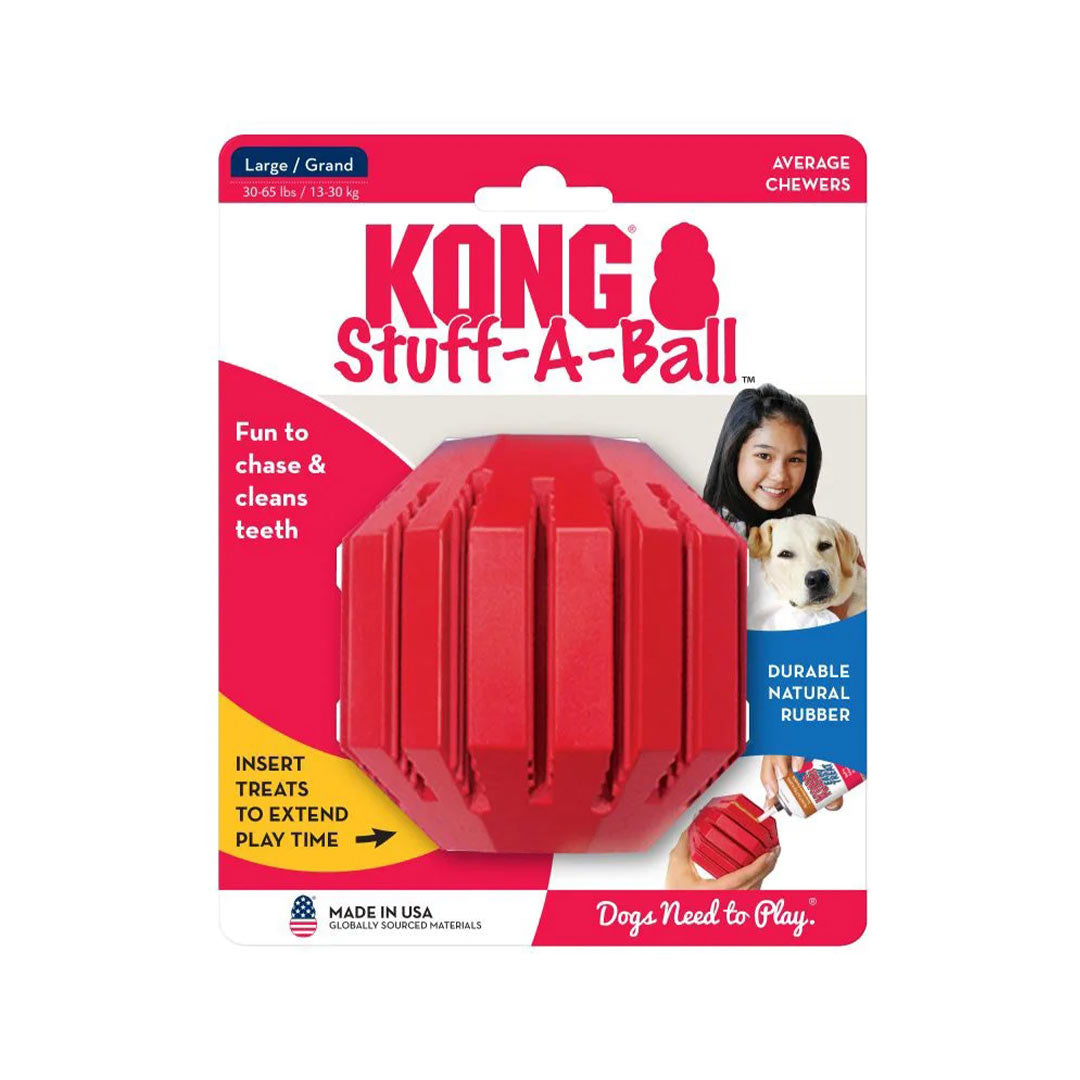 لعبة الكلب للمضغ بكرة Kong Stuff-A-Ball مع جزء للمكافآت L