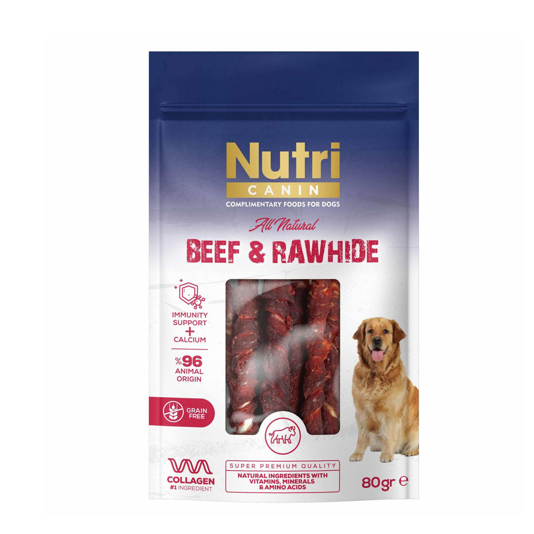 Nutri Canin Rawhide & Sığır Et Sargılı Kemik Köpek Ödülü 80gr