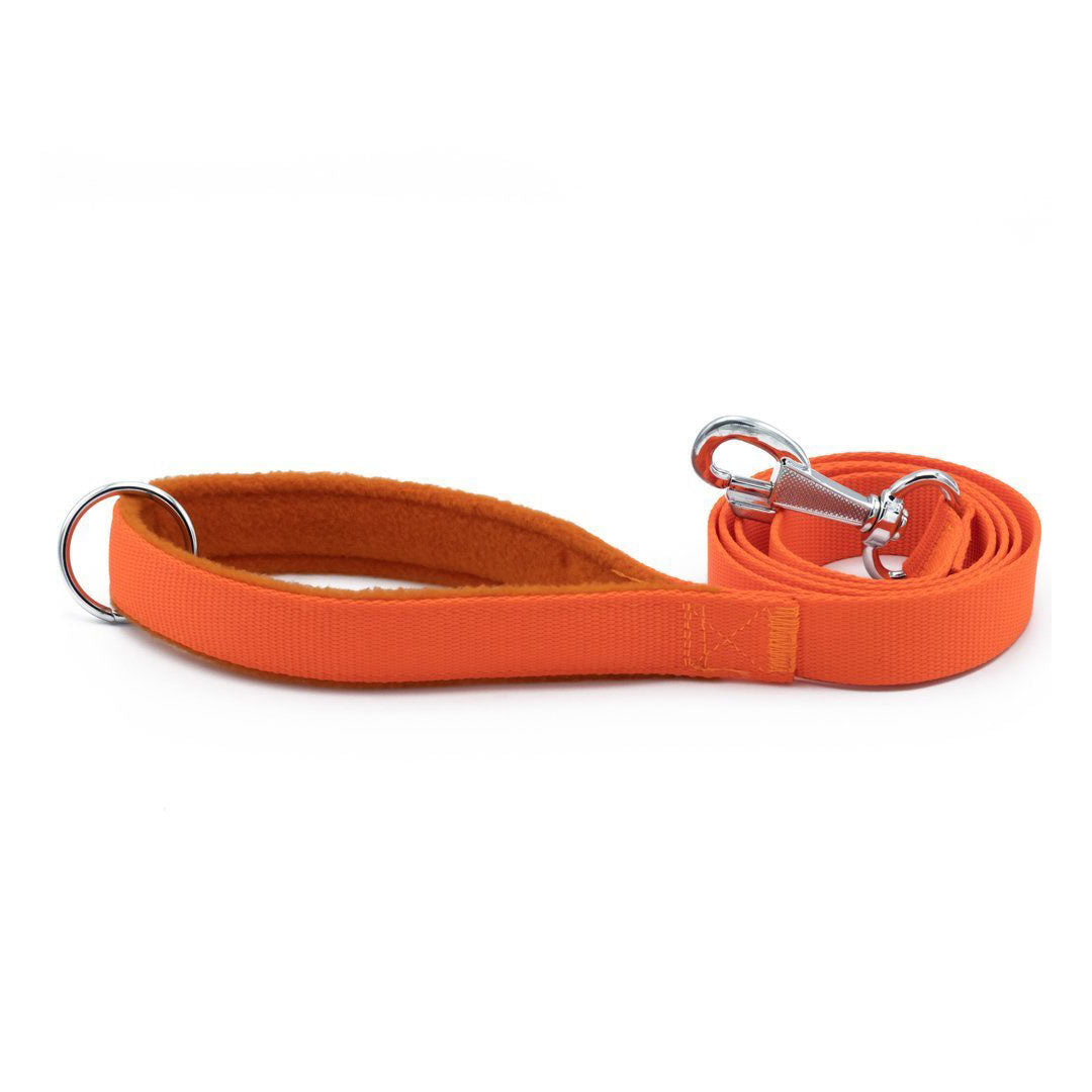 Doggie Polar Handle Woven Orange Dog Leash 2.5x120 cm