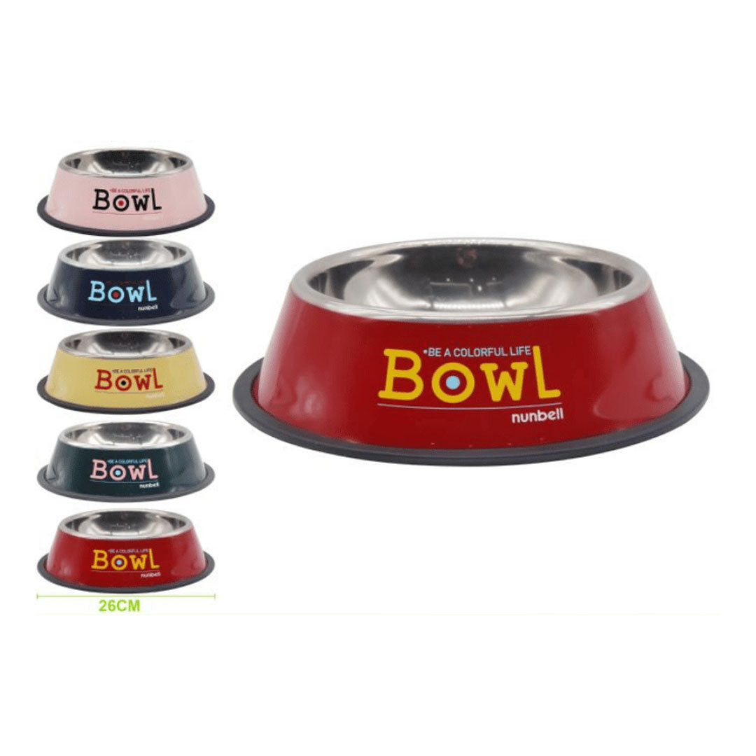 Nunbell Renkli Çelik Mama Kabı 26cm