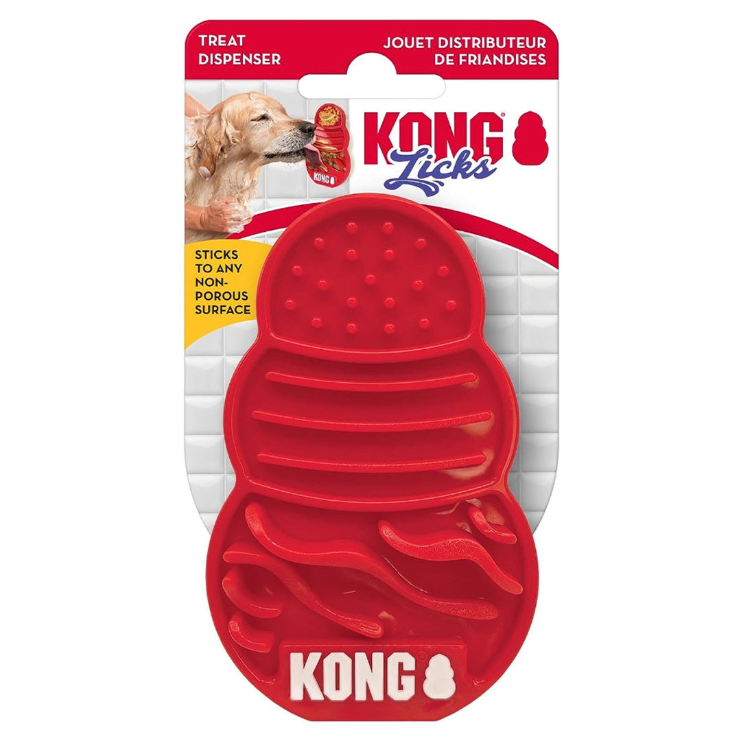 لعبة كلب كبيرة من Kong Licks مع حاوية مكافأة سائلة