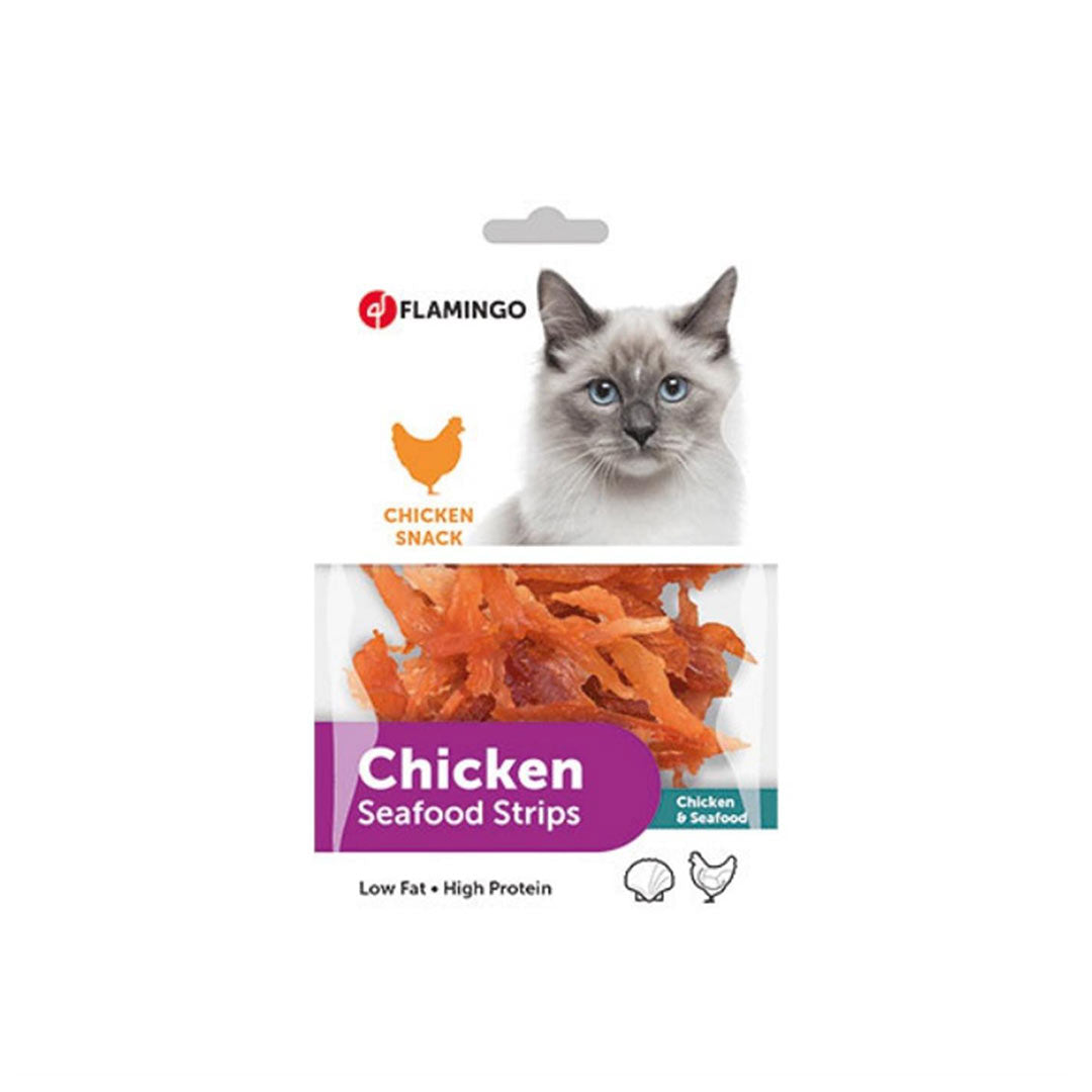 Flamingo Hapki Tavuklu ve Deniz Mahsullü Yumuşak Kedi Ödül Maması 85gr