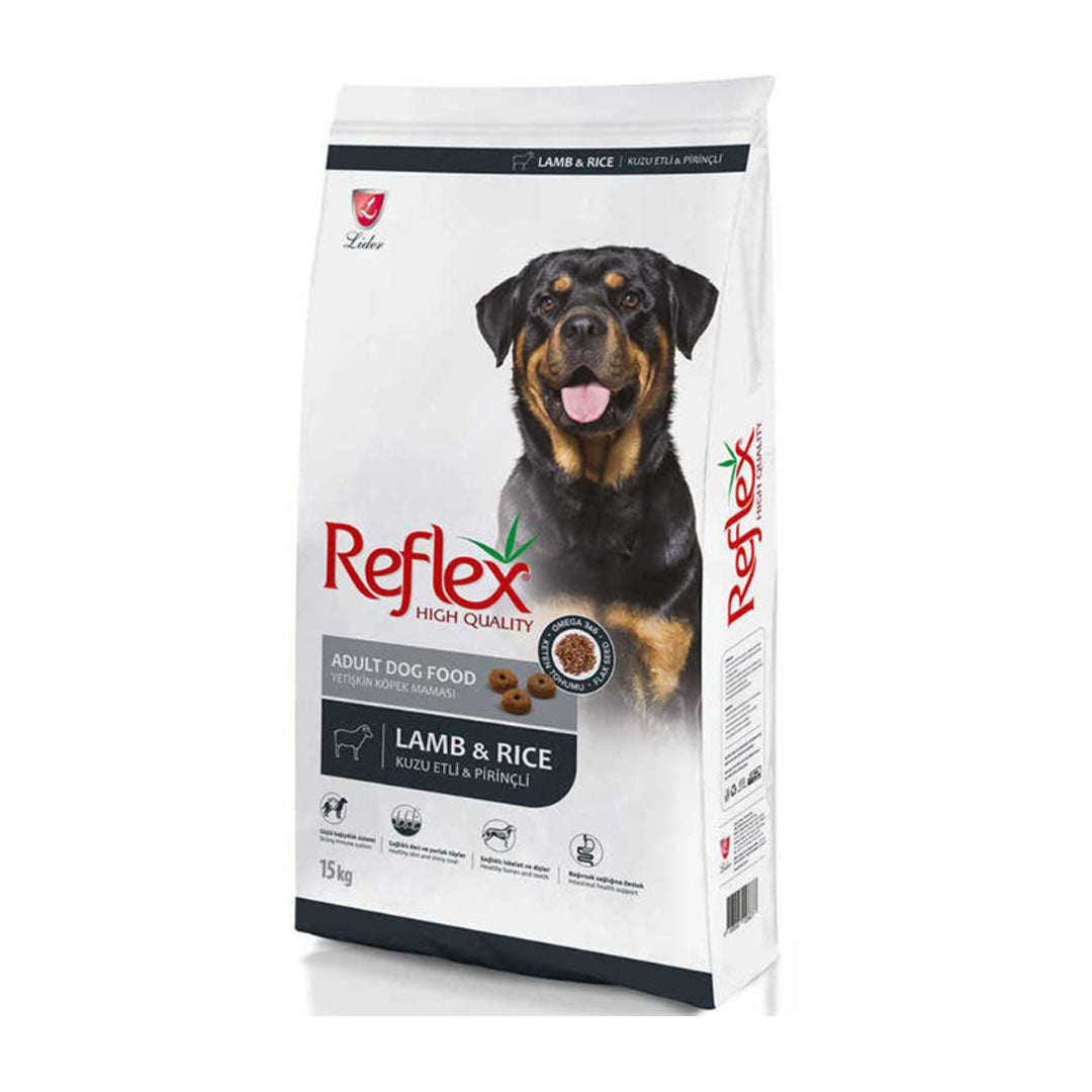 Reflex Kuzu Eti ve Pirinçli Yetişkin Köpek Maması 15kg