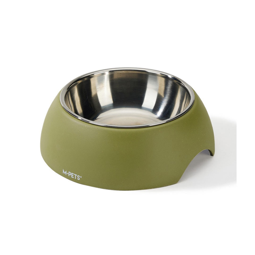 M-Pets Eco Bamboo Olive Colored Pet Bowl 600ml