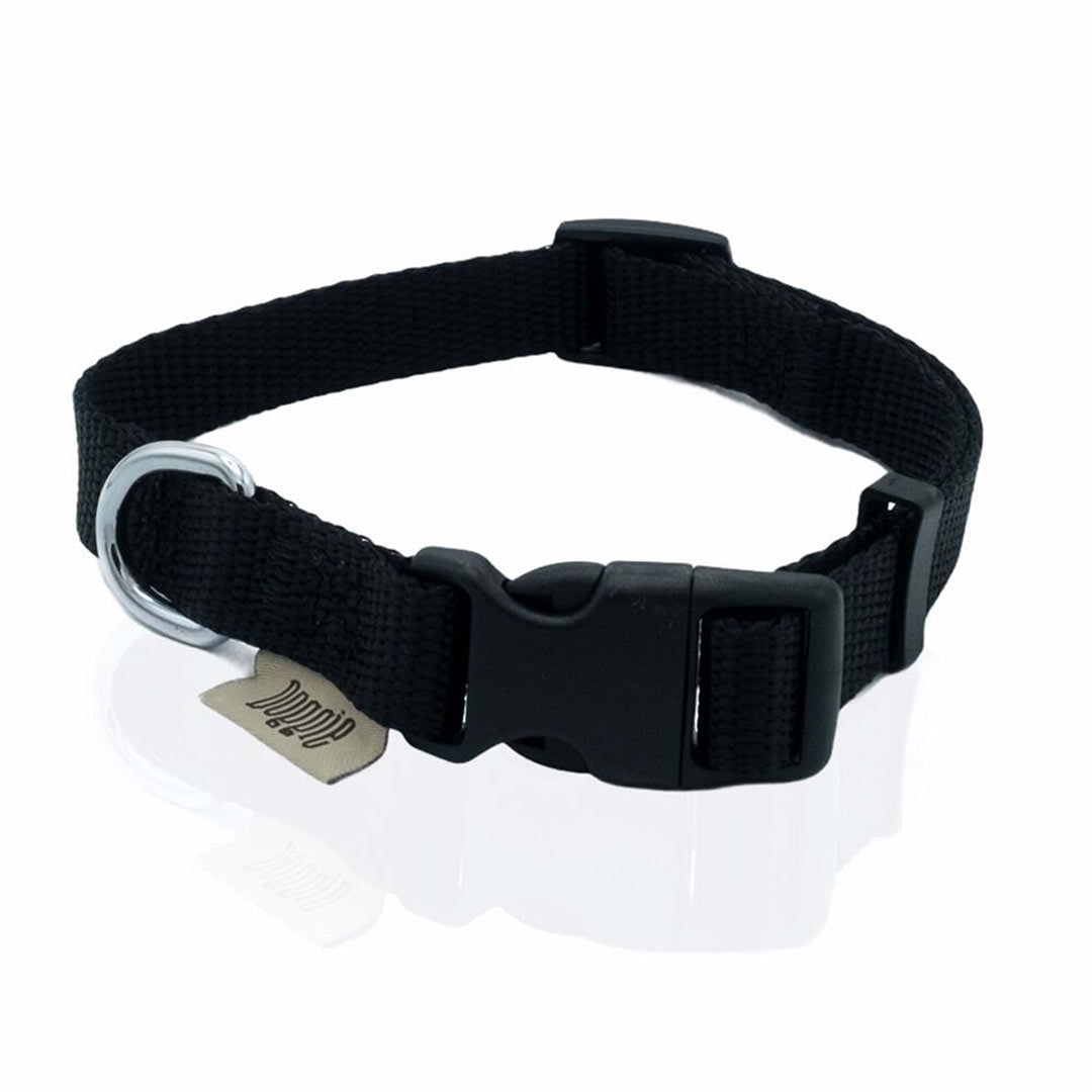 Doggie Adjustable Feature Woven Handmade Black Dog Collar 1.5x25-40cm