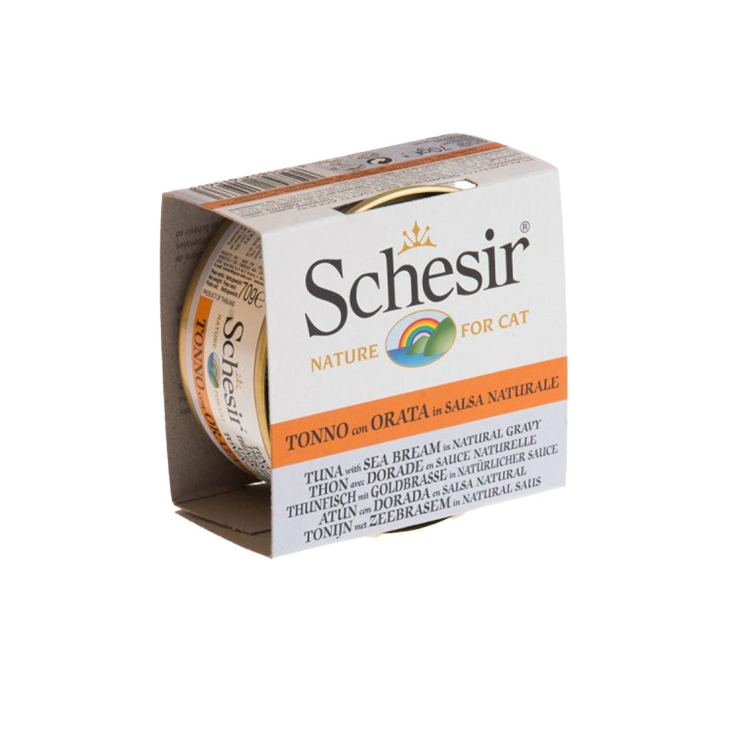 Schesir Soslu Ton Balıklı ve Çipuralı Kedi Konservesi 70 Gr