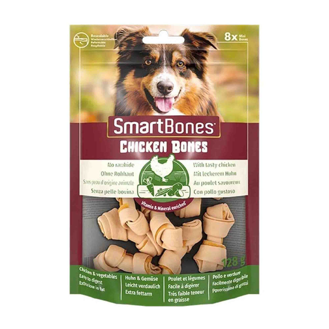 SmartBones Chicken Knot Dog Treat Bone Mini 8 عددی 128 گرم