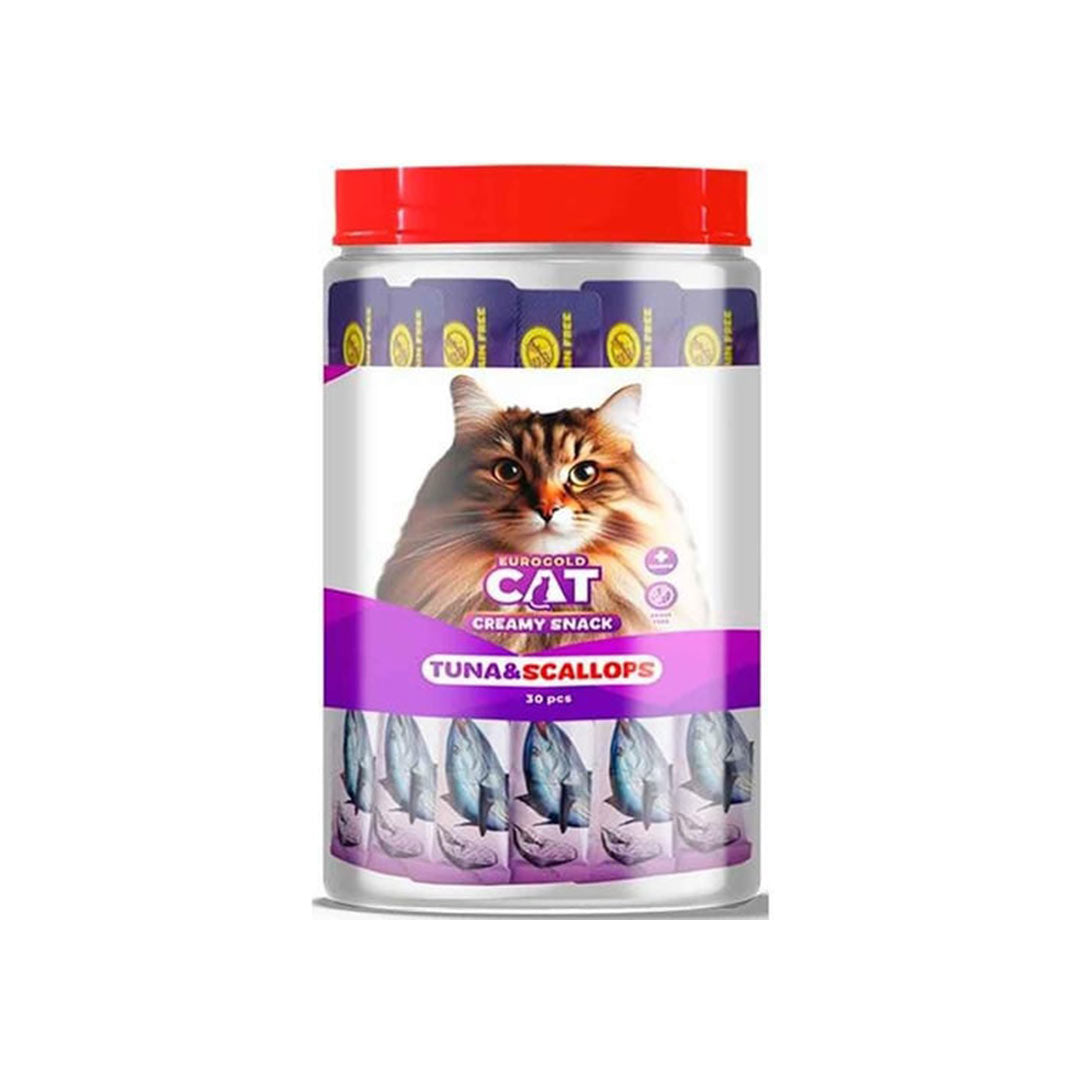 خوراک گربهای کرمی ماهی تن و گوش ماهی 30×15 گرم