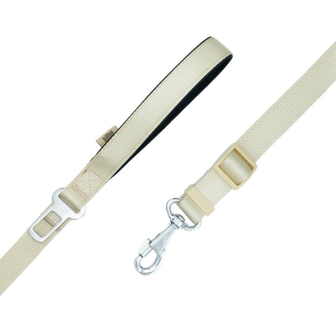 Doggie Dokuma Emniyet Kemerli Haki Köpek Gezdirme Aparatı Medium 2,5x80-120 Cm