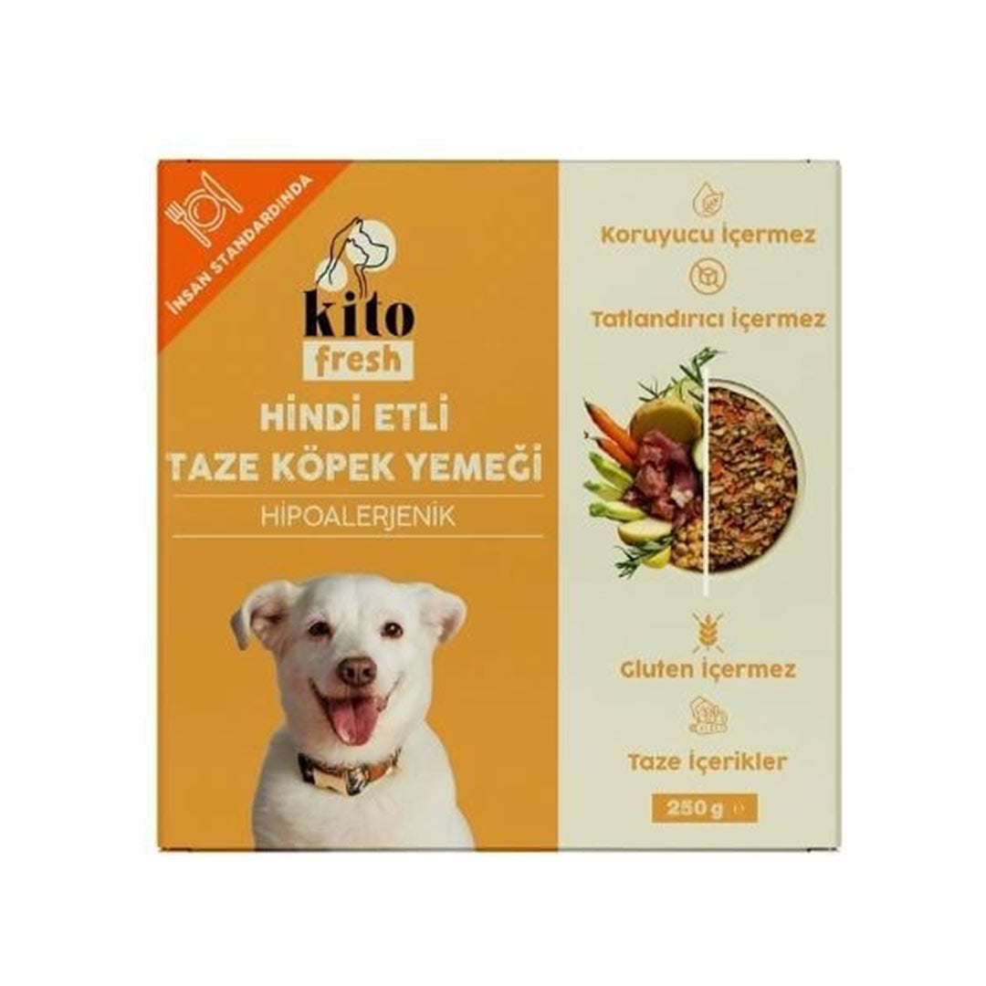 Kito Hipoalerjenik Hindi Etli Taze Köpek Yemeği 250gr