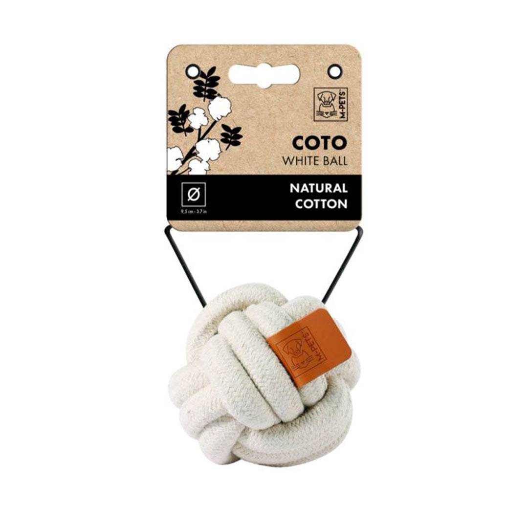 اسباب بازی سگ M-PETS Coto توپ بافتنی سفید 9.5 سانتیمتری
