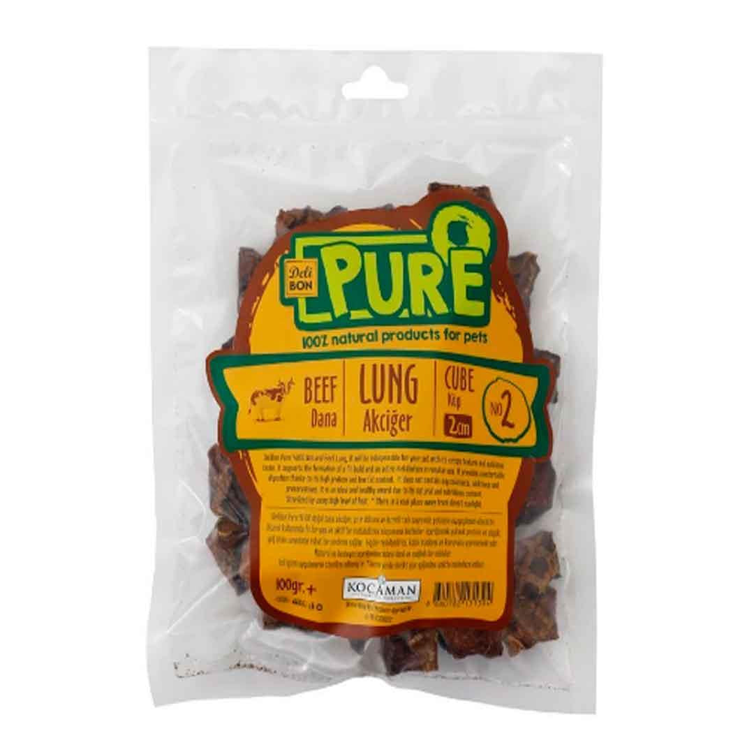 Delibon Dried Cube Beef Lung Dog Treat 100gr 2 Cm