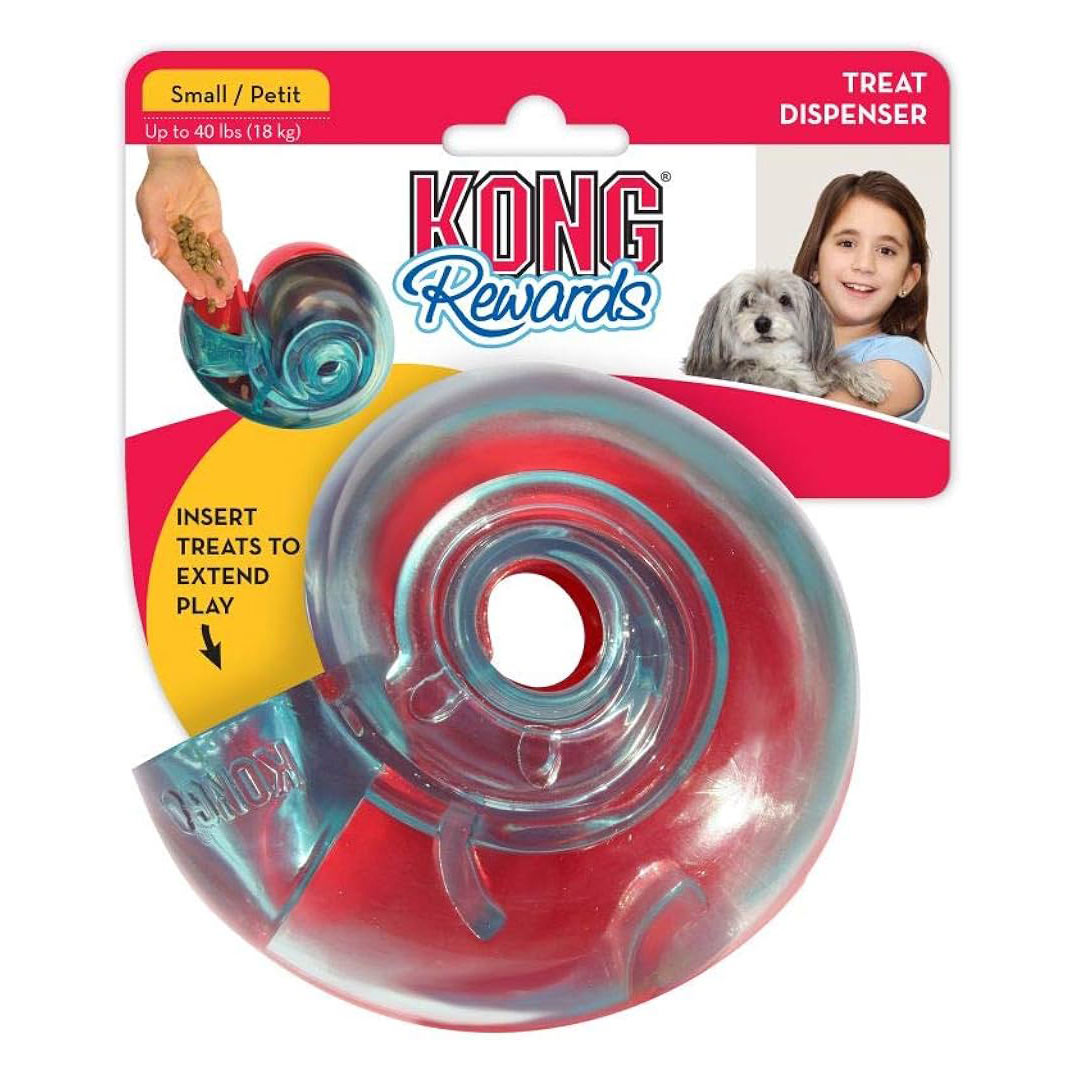 لعبة كلب بلاستيكية صغيرة من كونج تتضمن جائزة بشكل حلزون 11 سم