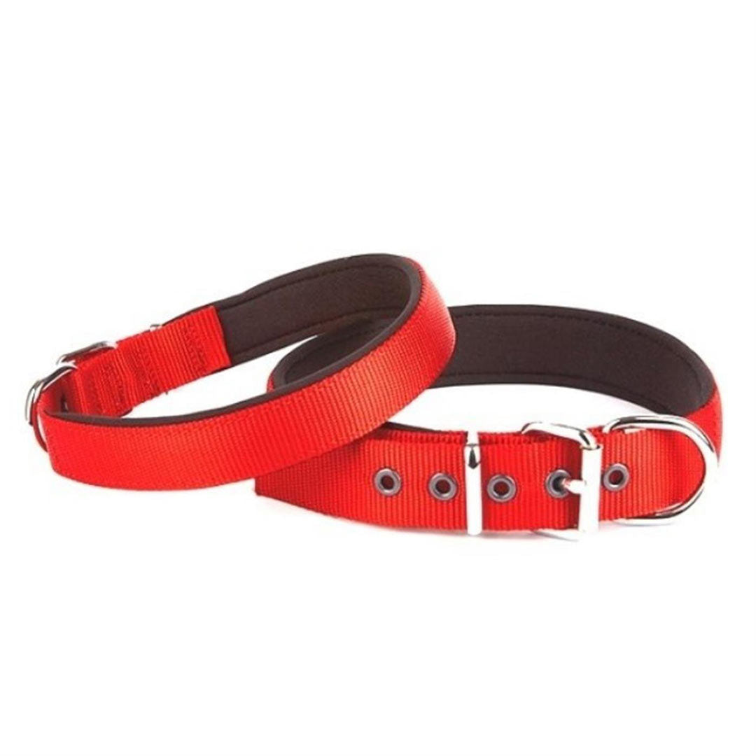 Doggie Konforlu Dokumadan El Yapımı Kirmizi Köpek Boyun Tasması 2,5x42-50cm