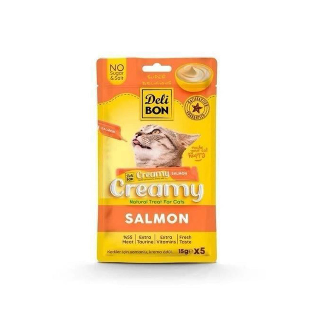Delibon Creamy Somonlu Sıvı Kedi Ödül Maması 5x15gr