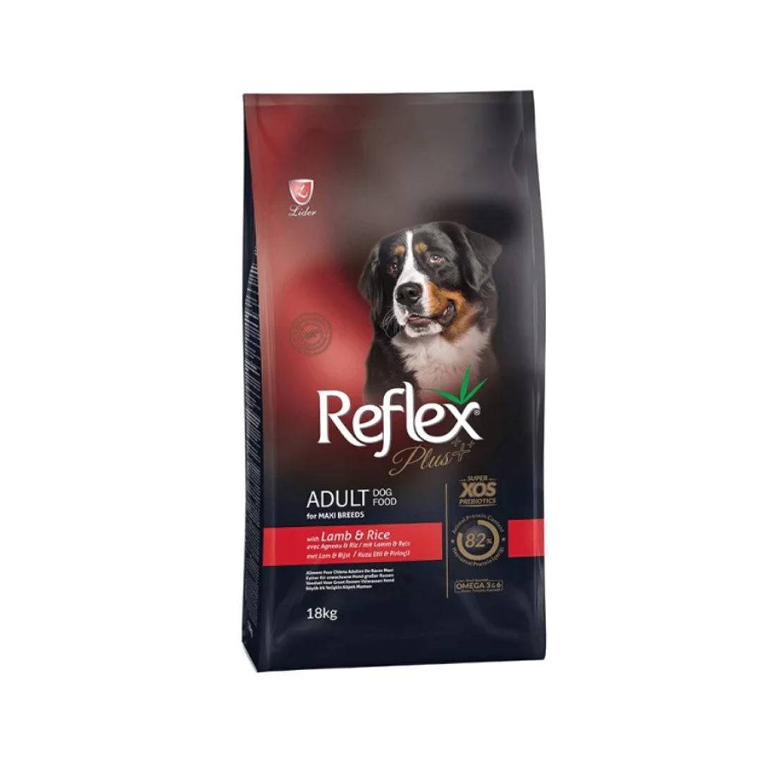 Reflex Plus Büyük Irk Kuzulu ve Pirinçli Yetişkin Köpek Maması 18kg