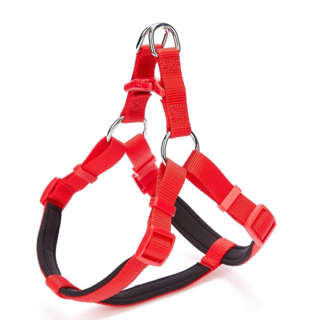 Doggie Konforlu Dokumadan El Yapımı Ronin Model Kirmizi Köpek Göğüs Tasması L-2x55-65cm