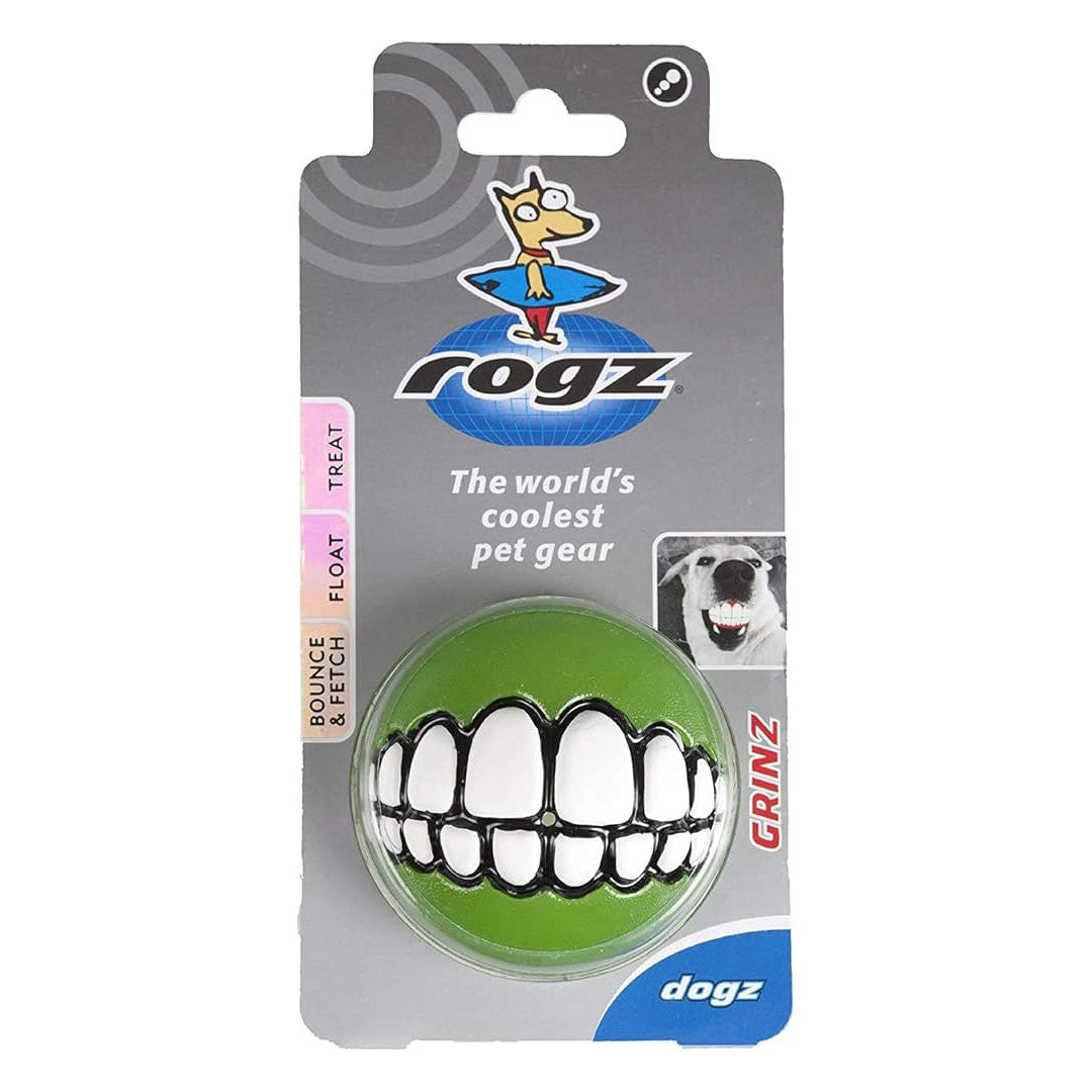 كرة لعب للكلاب الخضراء من روجز تويز جرينز مع حجرة مكافآت، مقاس كبير 7.8 سم