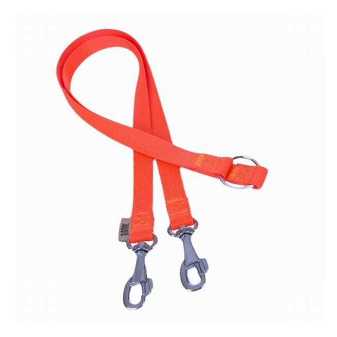 Doggie Dokumadan El Yapımı Çift Turuncu Köpek Gezdirme Aparatı Medium 2x60-60 Cm