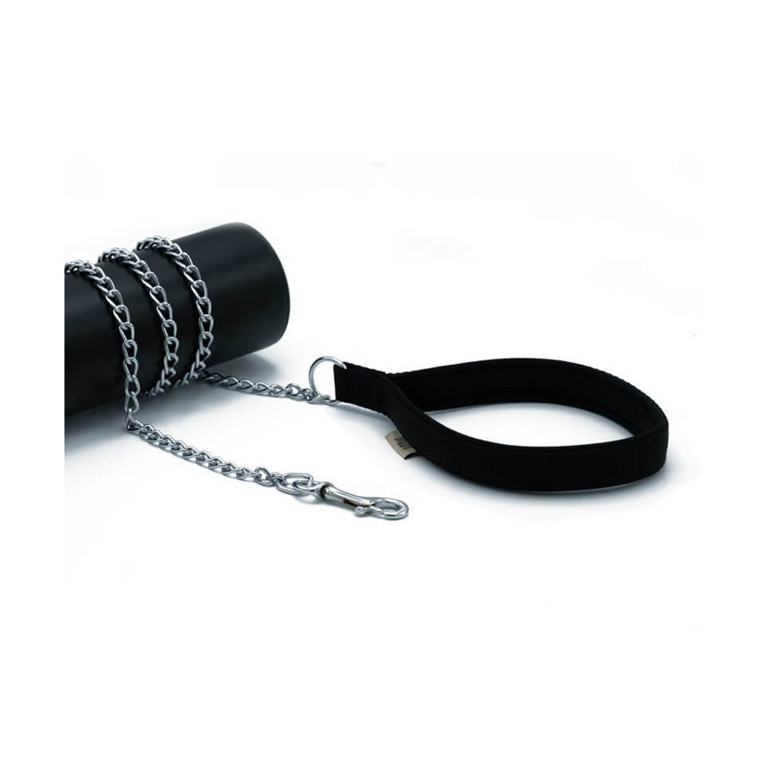 بند مسافرتی سگ سیاه دست ساز غیر بافته راحت Doggie با زنجیر 2.5x110 سانتی متر