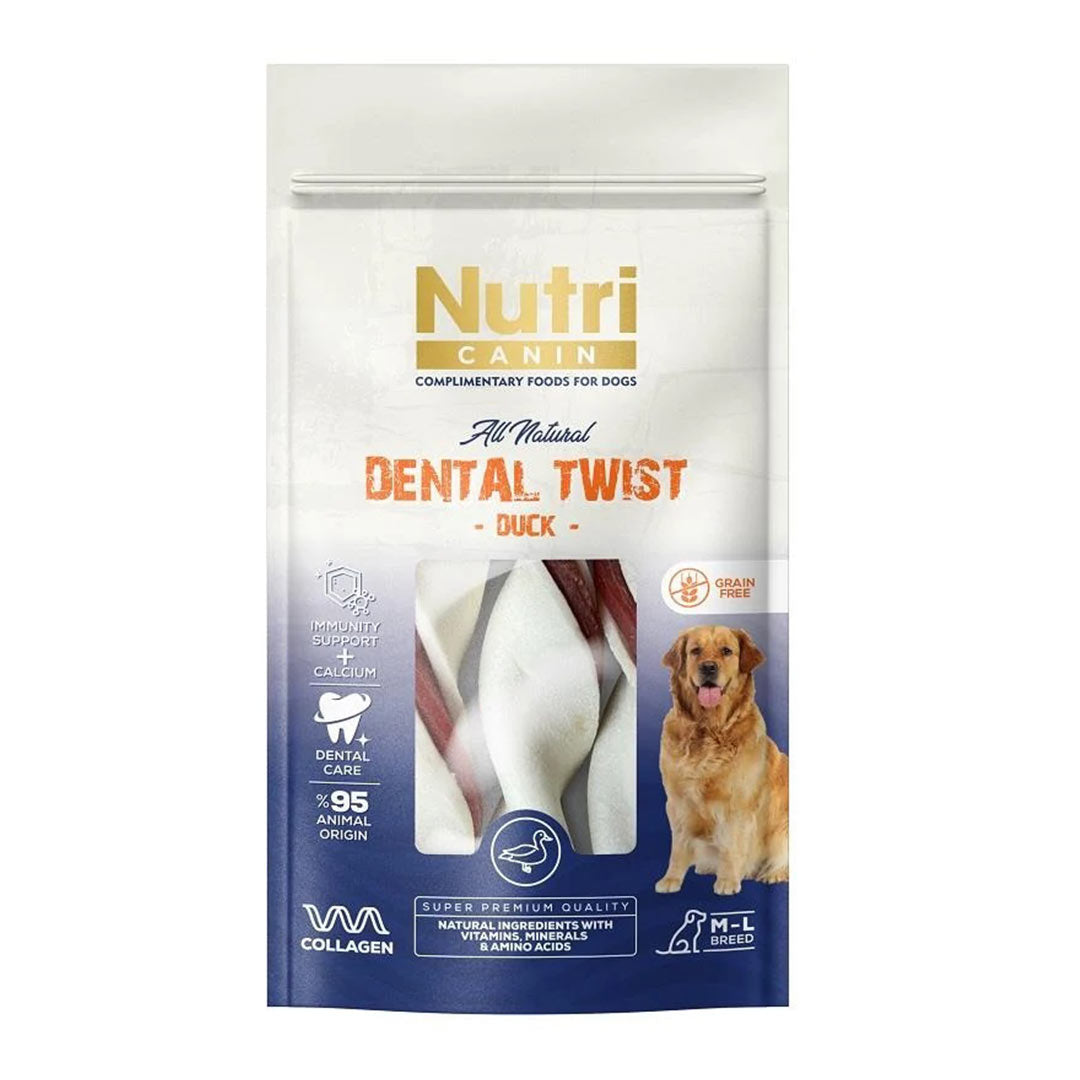 ناتری کنین دنتال تویست خوراکی سلامت دندان سگ با طعم اردک 80 گرم