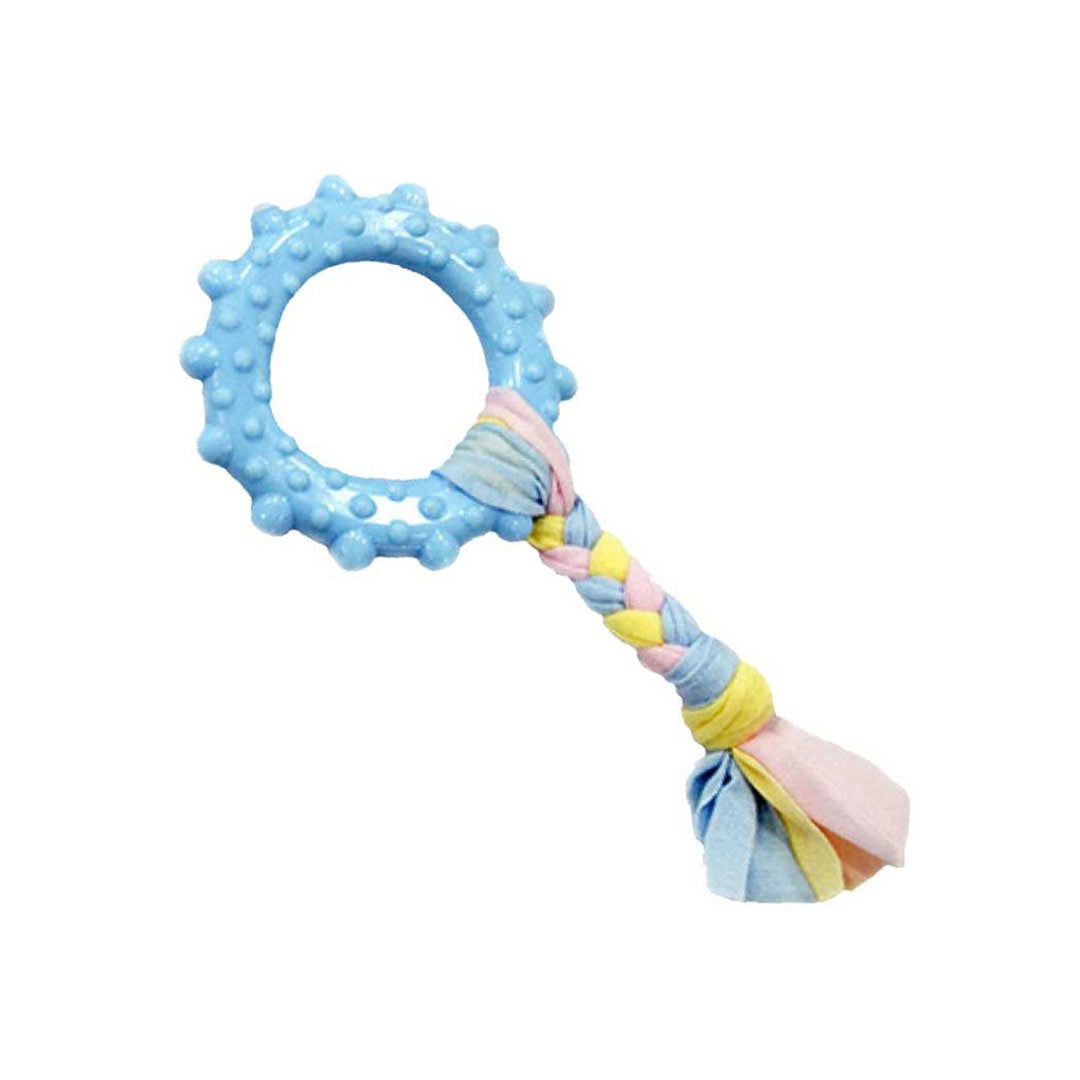 لعبة جرو الكلب ذات العجلات الزرقاء لخدش الأسنان من يورو دوج، مقاس 8.5 × 17 سم