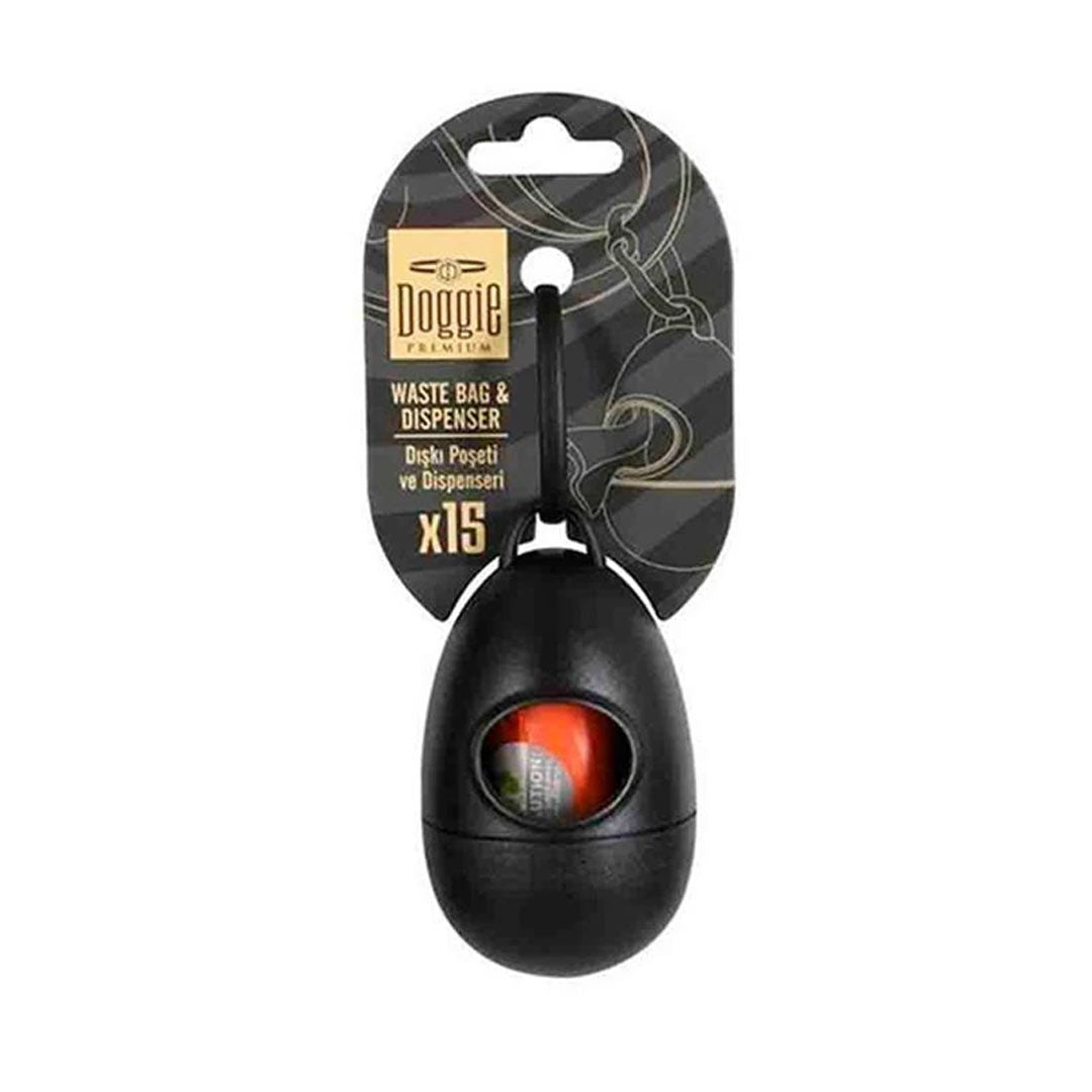 كيس الفضلات الكلب وجهاز الحمل الأسود 5x7 سم