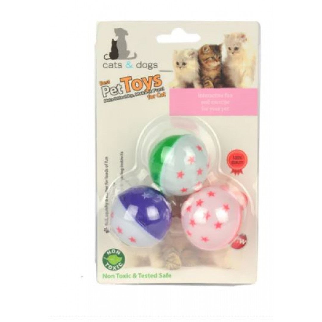 مجموعه 3 توپ بازی رنگی گربه فلیپ پت زیلی