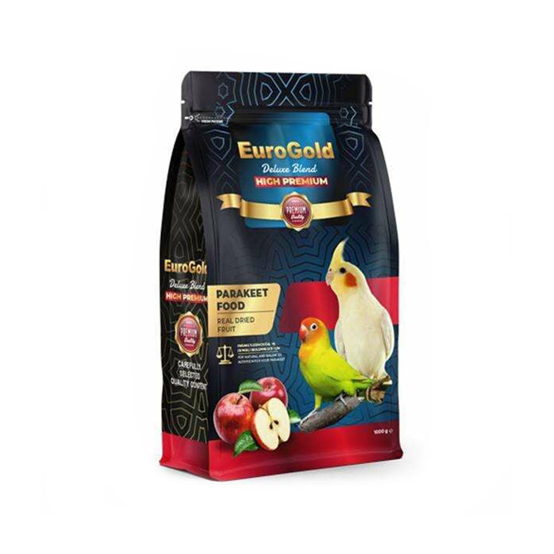 EuroGold Deluxe Blend Gerçek Elmalı Premium Paraket Kuşu Yemi 1 Kg