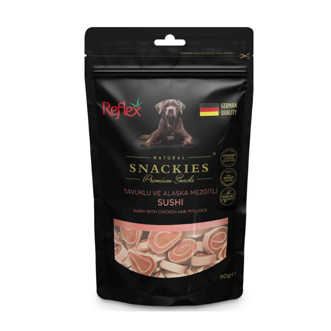 Reflex Snackies Tavuklu ve Balıklı Sushi Köpek Ödül Maması 90gr