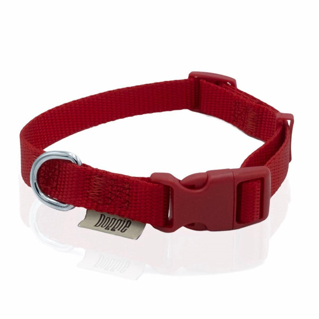 Doggie Ayarlanabilir Özellikli Dokumadan El Yapımı Kırmızı Köpek Boyun Tasması 2x30-45 cm