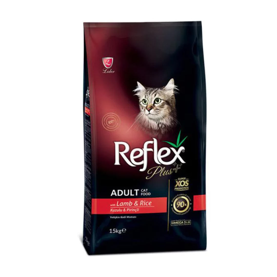 Reflex Plus Kuzu Eti ve Pirinçli Yetişkin Kedi Maması 15kg