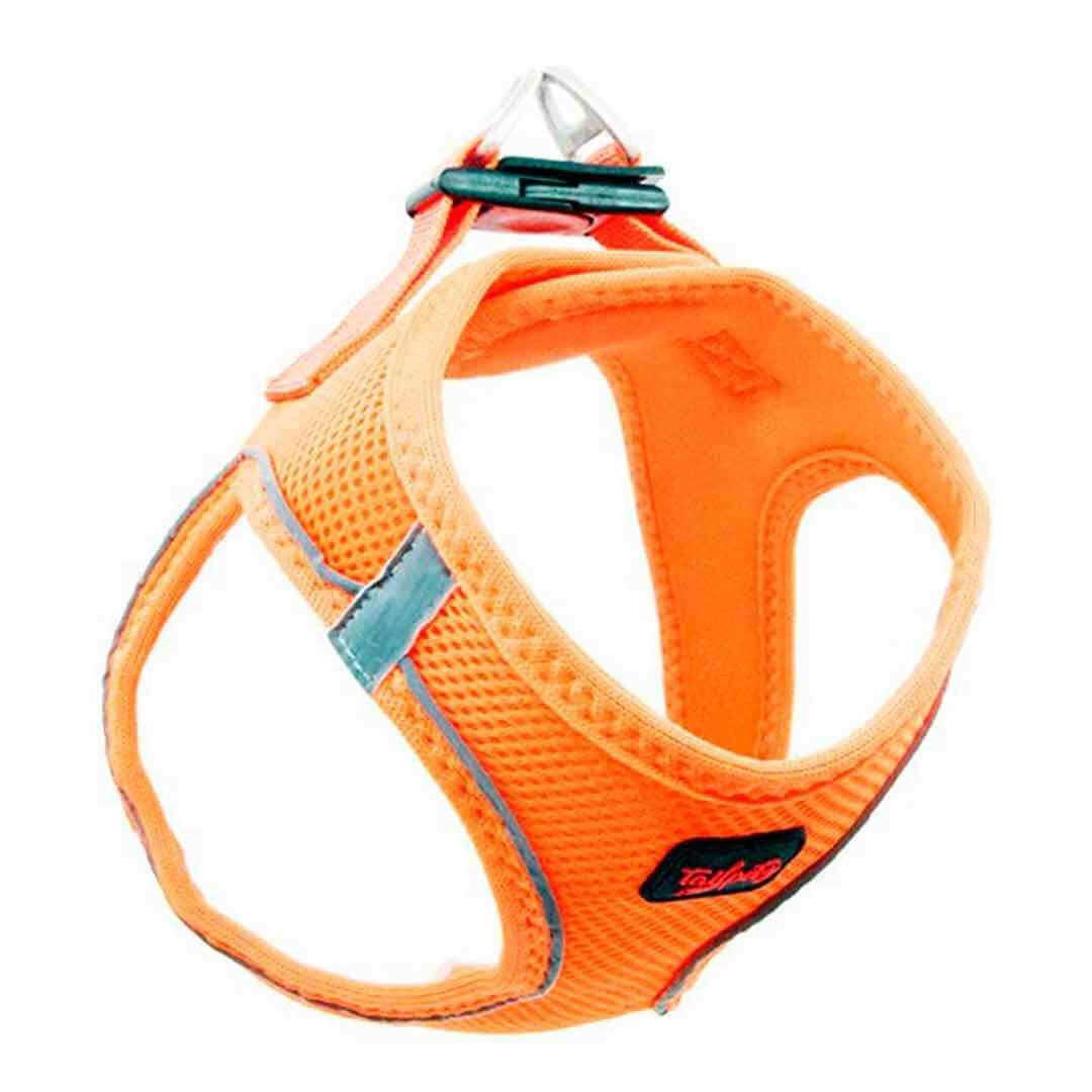 TailPetz Air-Mesh Neon Turuncu Köpek Göğüs Tasması M