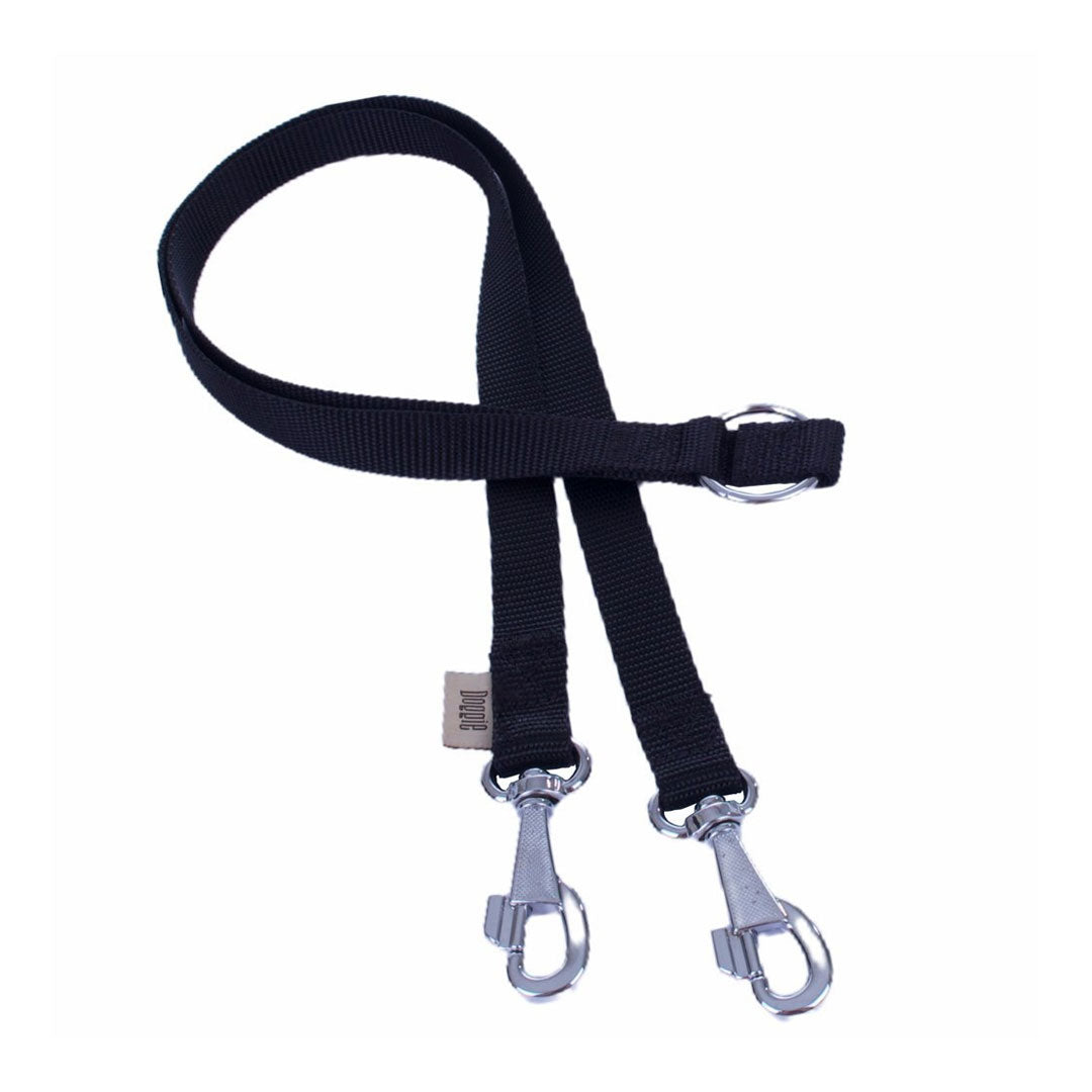 Doggie Dokumadan El Yapımı İki Adet Siyah Köpek Gezdirme Tasması 2,5 mm x70-70 cm