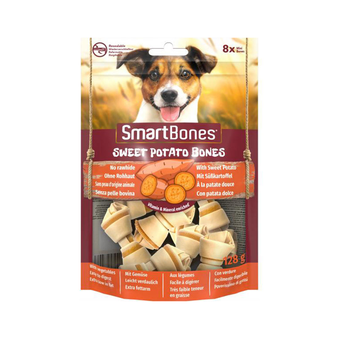 Smart Bones Tatlı Patatesli Mini Düğümlu Kemik Küçük Irk Köpek Ödülü 8'li 128gr
