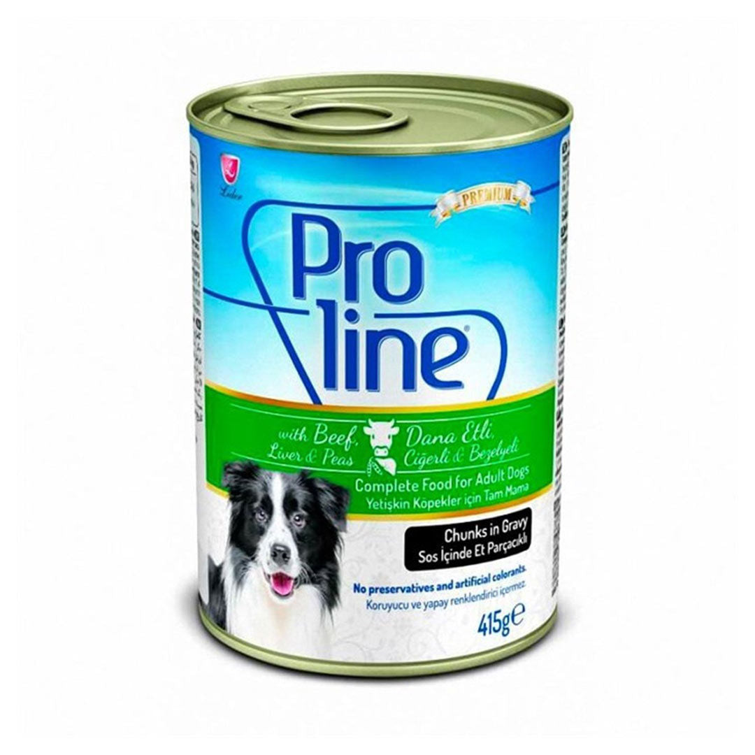 Pro Line کنسرو سگ با جگر گاو و نخود