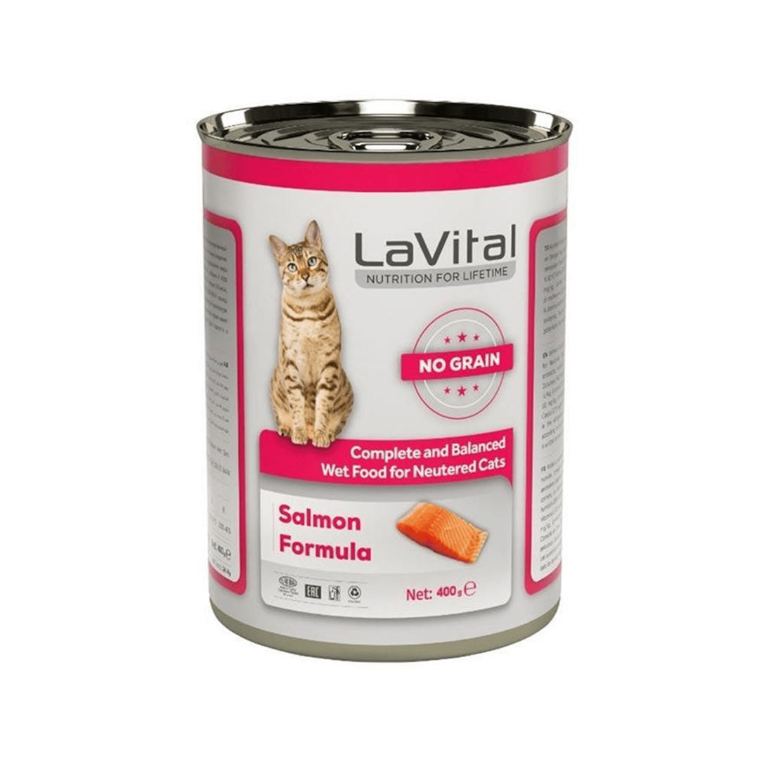 Lavital Kısırlaştırılmış Tahılsız Somonlu Yetişkin Kedi Konservesi 400gr