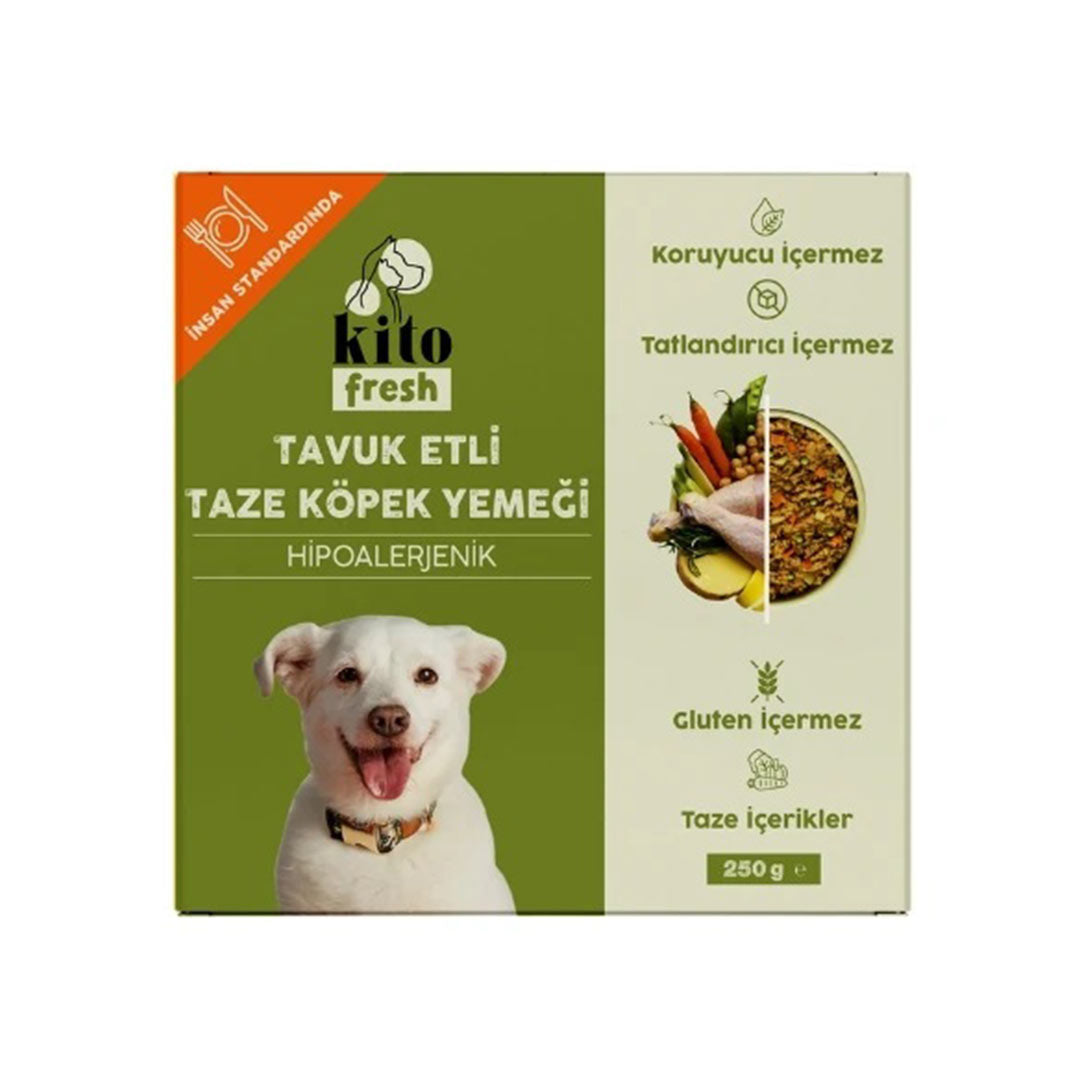 Kito Hipoalerjenik Tavuk Etli Taze Köpek Yemeği 250 gr