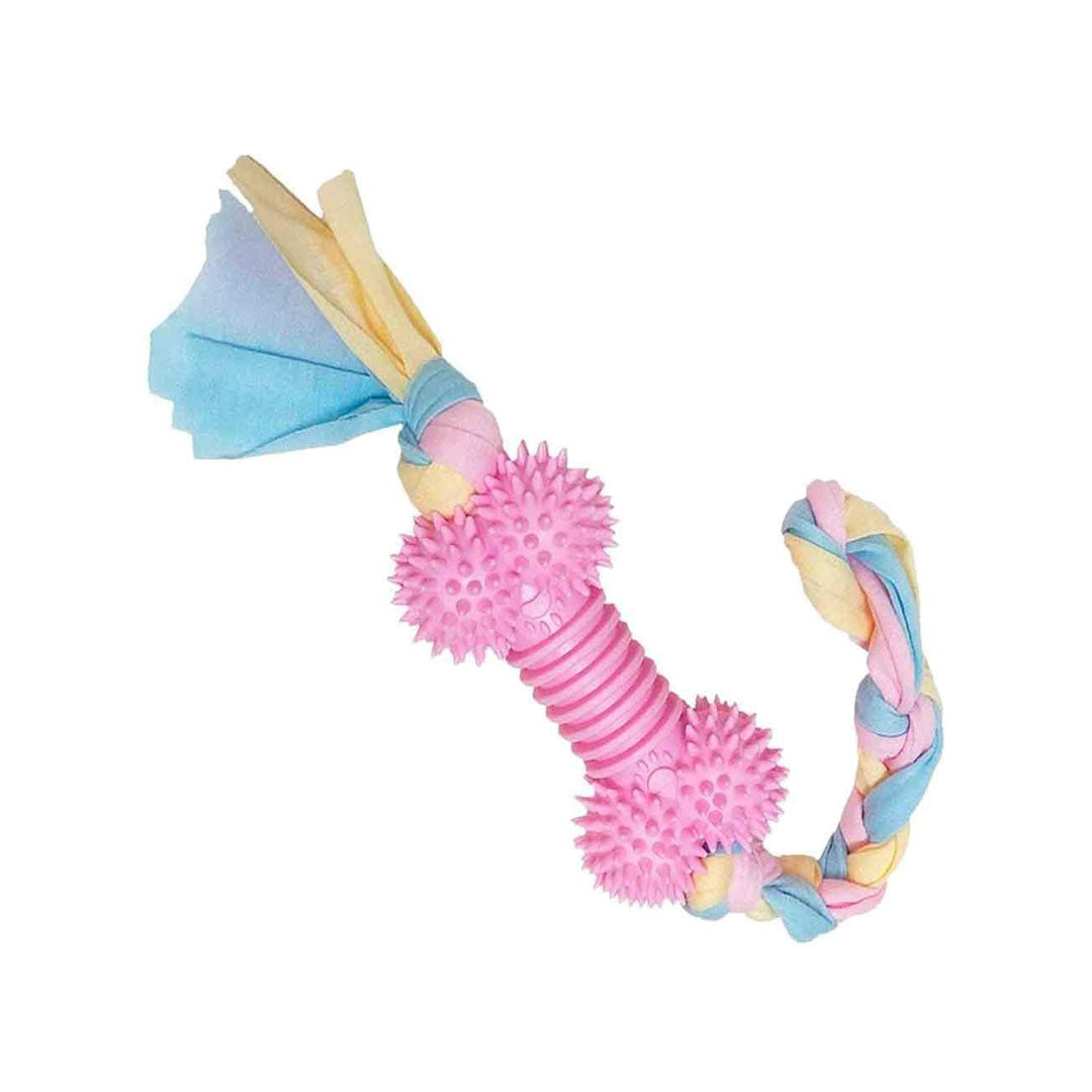 لعبة الخدش لأسنان الكلاب ذات العظام الوردية من يورو دوج مع خيط تنظيف الأسنان