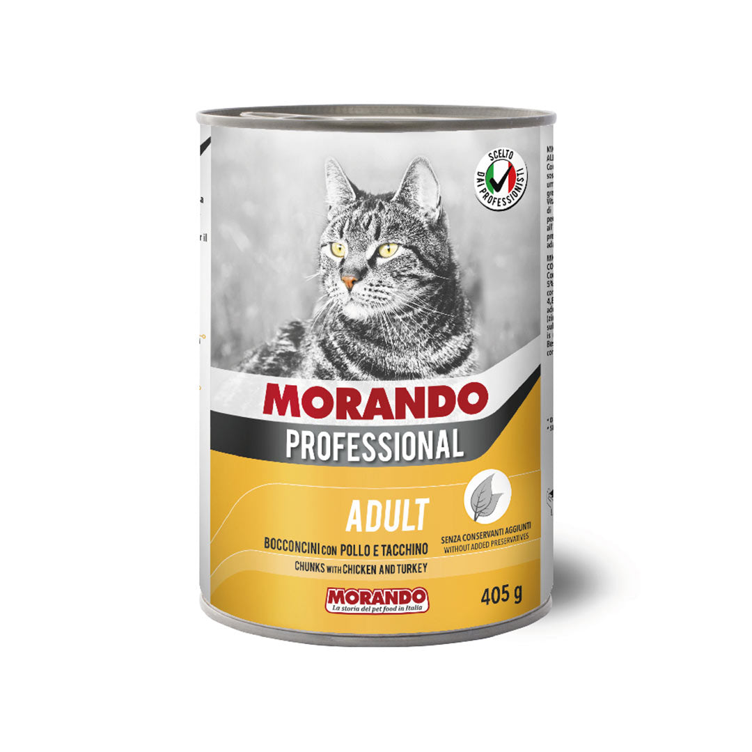 Morando Professional Tavuk ve Hindi Parçaları Yetişkin Yaş Kedi Mamasi 405 gm