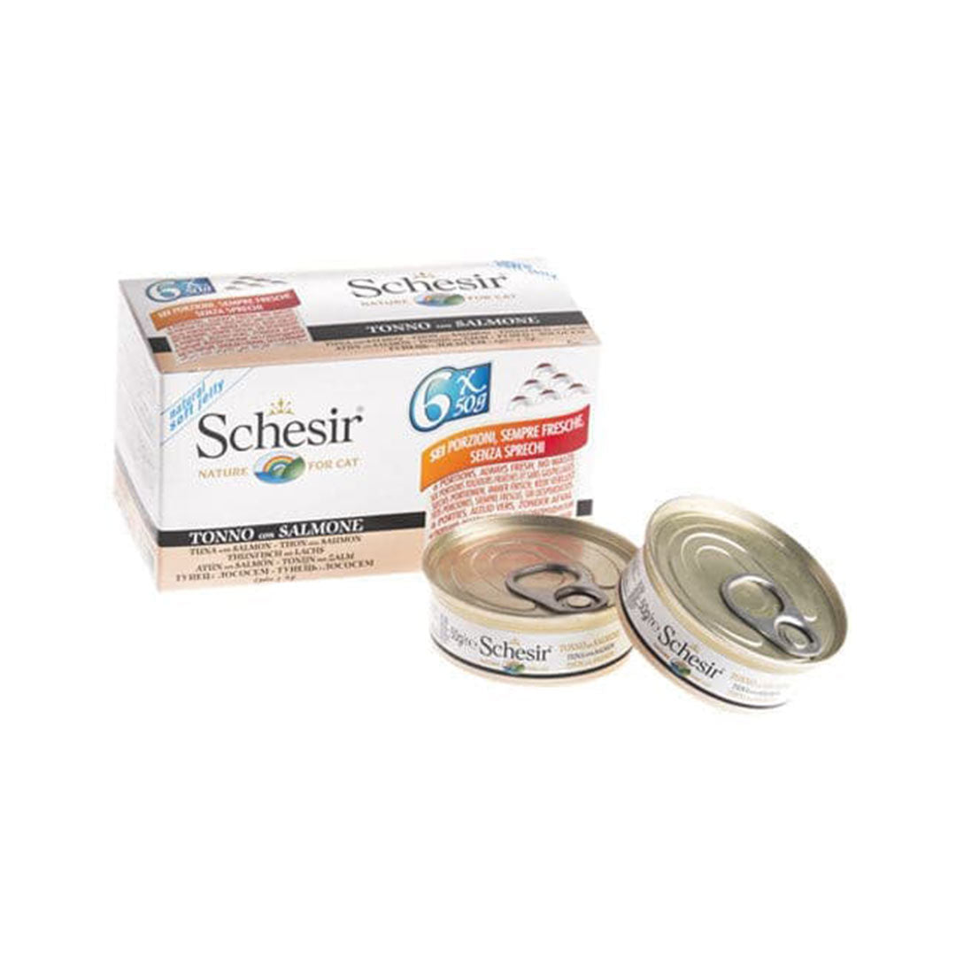 Schesir Multipack Ton Ve Somonlu Yetişkin Kedi Konservesi 6*50gr