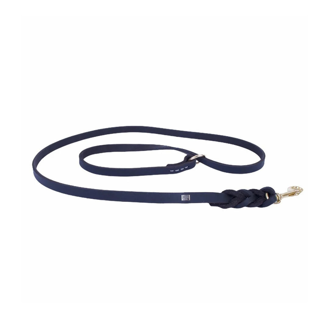 Doggie Yağlı Derili 4 Örgülü El Tutmaçsız Kahverengi Köpek Eğitim Gezdirme Kayışı Medium 1.4x180 Cm